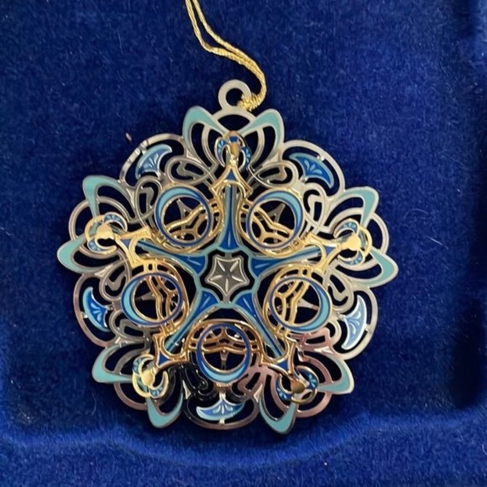 Baldwin 24 Kt Gold Finished Brass Christmas Snowflake Ornament